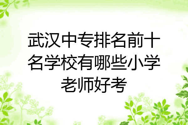 武汉中专排名前十名学校有哪些小学老师好考