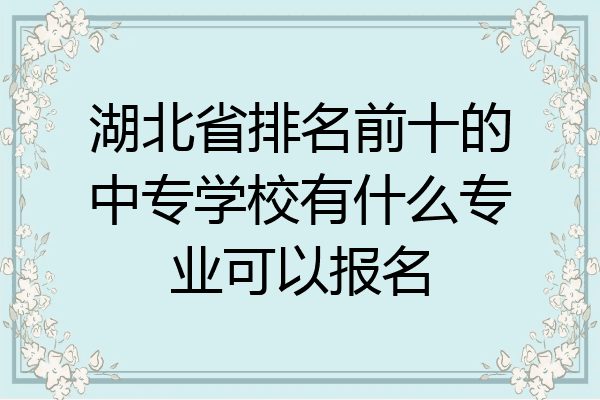 湖北省排名前十的中专学校有什么专业可以报名
