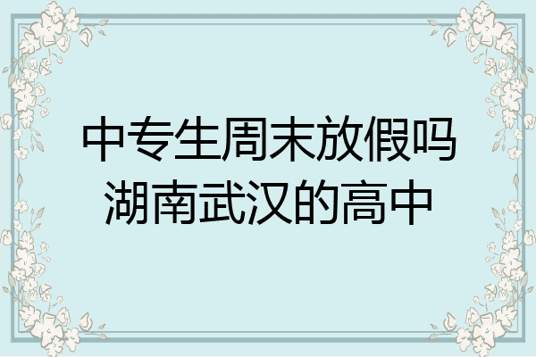 中专生周末放假吗湖南武汉的高中