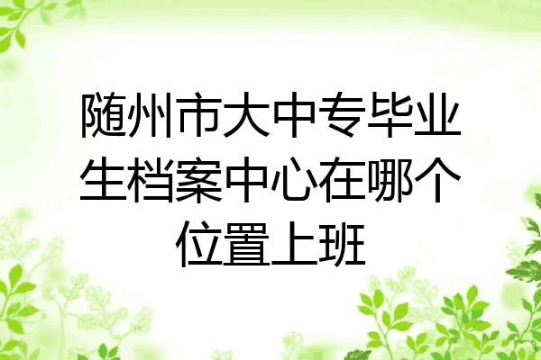 随州市大中专毕业生档案中心在哪个位置上班
