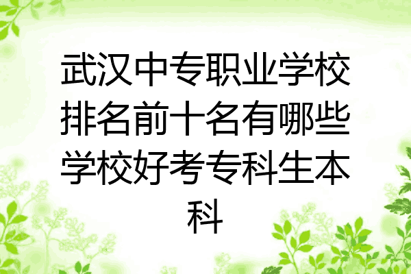 武汉中专职业学校排名前十名有哪些学校好考专科生本科