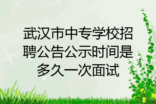 武汉市中专学校招聘公告公示时间是多久一次面试