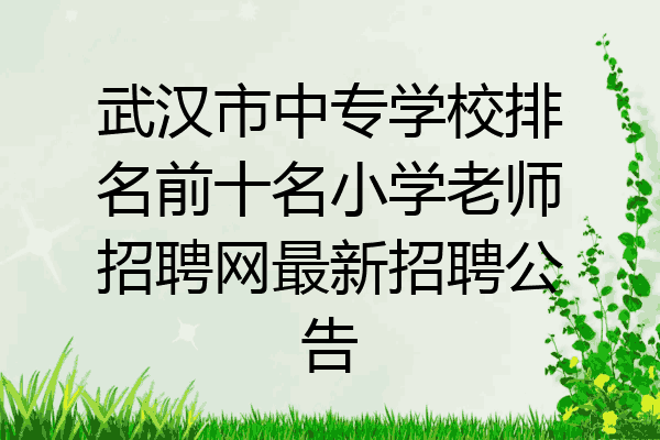 武汉市中专学校排名前十名小学老师招聘网最新招聘公告