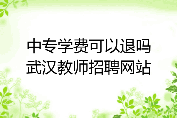 中专学费可以退吗武汉教师招聘网站