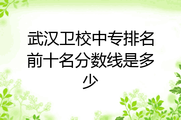 武汉卫校中专排名前十名分数线是多少