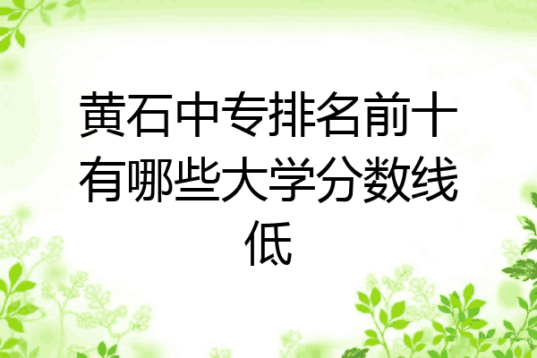 黄石中专排名前十有哪些大学分数线低