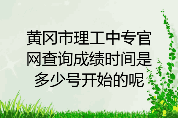 黄冈市理工中专官网查询成绩时间是多少号开始的呢