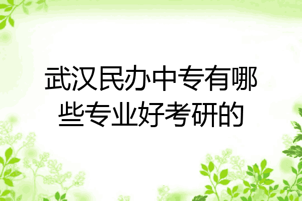 武汉民办中专有哪些专业好考研的