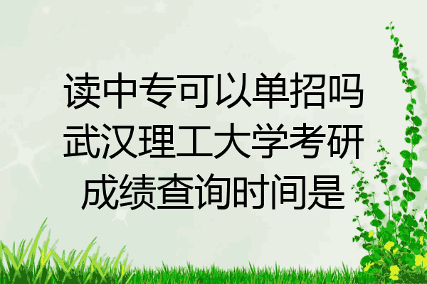 读中专可以单招吗武汉理工大学考研成绩查询时间是