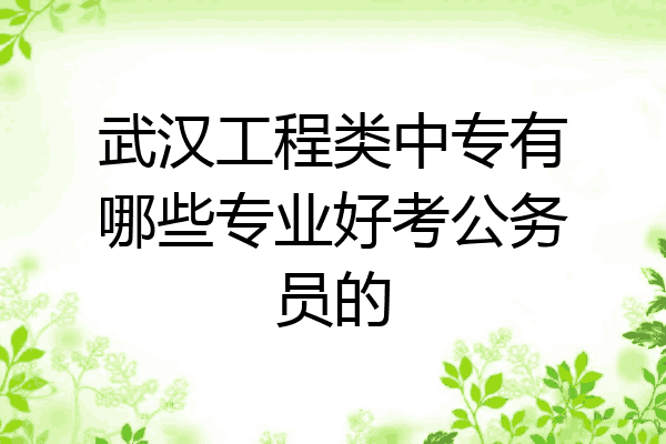 武汉工程类中专有哪些专业好考公务员的