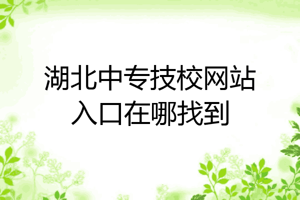 湖北中专技校网站入口在哪找到