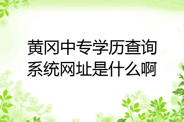 黄冈中专学历查询系统网址是什么啊