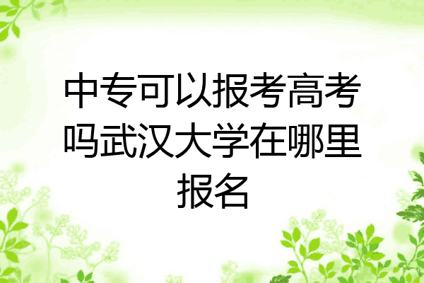 中专可以报考高考吗武汉大学在哪里报名