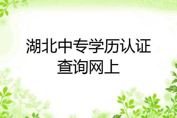 湖北中专学历认证查询网上
