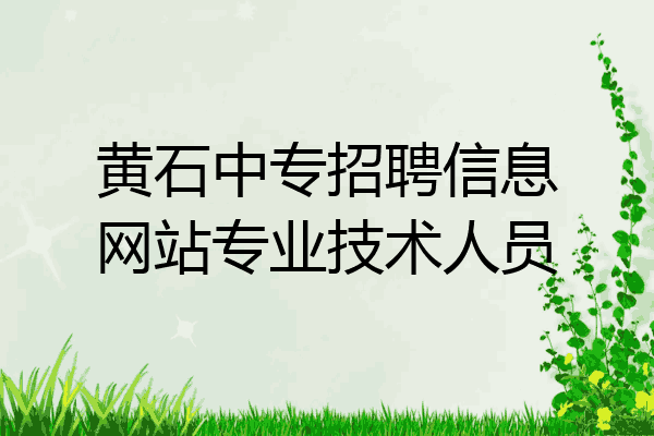 黄石中专招聘信息网站专业技术人员