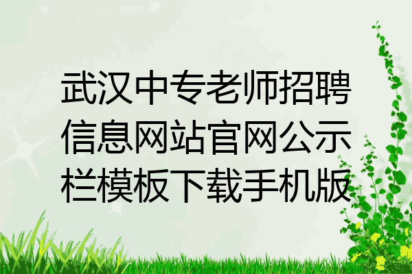 武汉中专老师招聘信息网站官网公示栏模板下载手机版
