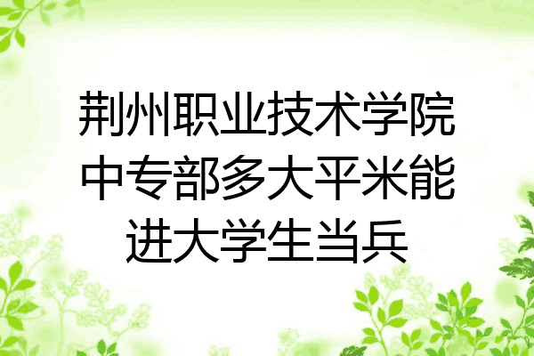 荆州职业技术学院中专部多大平米能进大学生当兵