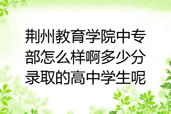 荆州教育学院中专部怎么样啊多少分录取的高中学生呢