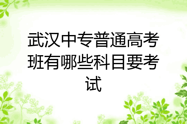 武汉中专普通高考班有哪些科目要考试