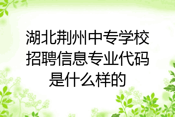 湖北荆州中专学校招聘信息专业代码是什么样的