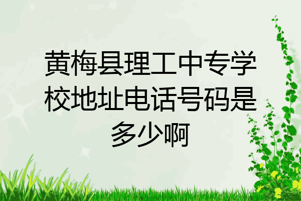 黄梅县理工中专学校地址电话号码是多少啊