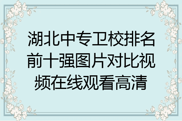 湖北中专卫校排名前十强图片对比视频在线观看高清