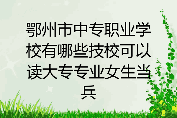鄂州市中专职业学校有哪些技校可以读大专专业女生当兵