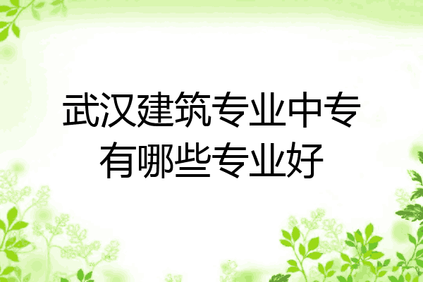 武汉建筑专业中专有哪些专业好