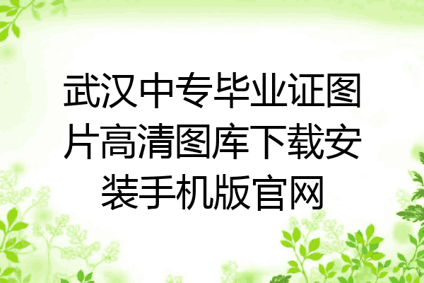 武汉中专毕业证图片高清图库下载安装手机版官网