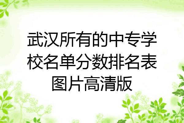 武汉所有的中专学校名单分数排名表图片高清版