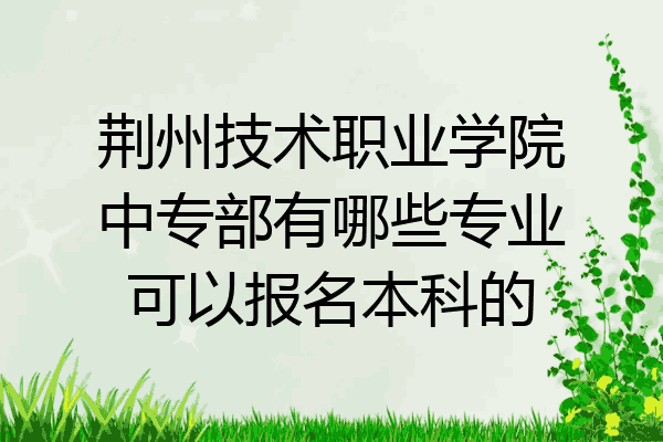 荆州技术职业学院中专部有哪些专业可以报名本科的
