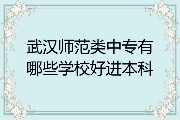 武汉师范类中专有哪些学校好进本科