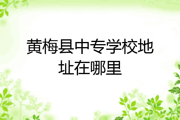 黄梅县中专学校地址在哪里