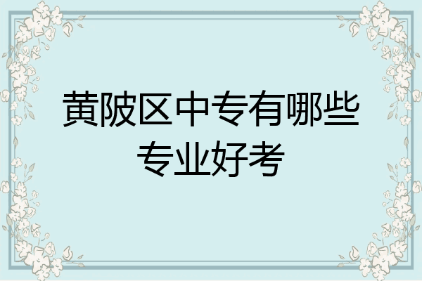 黄陂区中专有哪些专业好考