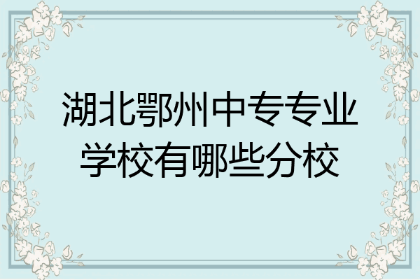湖北鄂州中专专业学校有哪些分校