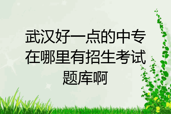 武汉好一点的中专在哪里有招生考试题库啊