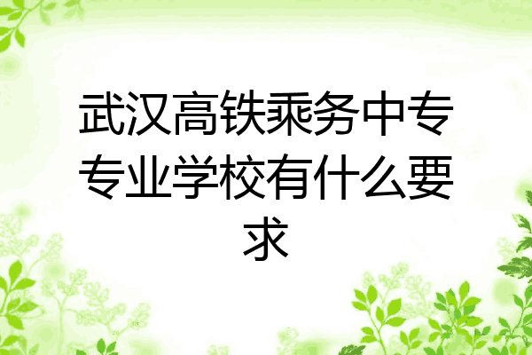 武汉高铁乘务中专专业学校有什么要求