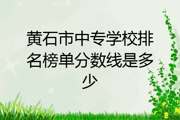 黄石市中专学校排名榜单分数线是多少