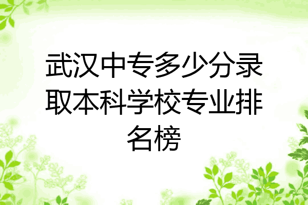武汉中专多少分录取本科学校专业排名榜