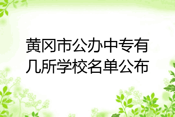 黄冈市公办中专有几所学校名单公布
