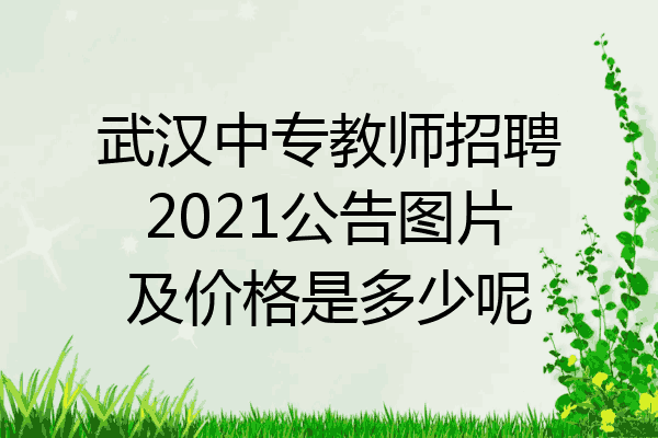 武汉中专教师招聘2021公告图片及价格是多少呢