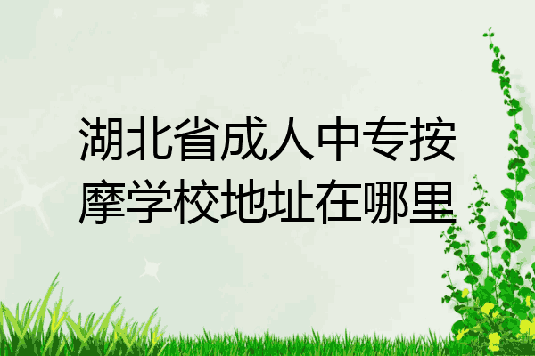 湖北省成人中专按摩学校地址在哪里