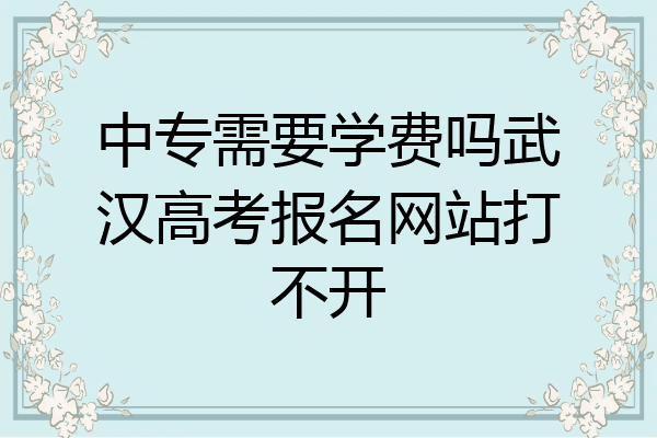 中专需要学费吗武汉高考报名网站打不开
