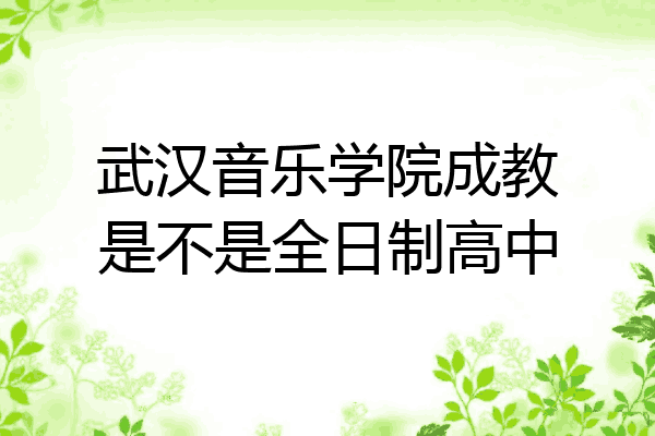 武汉音乐学院成教是不是全日制高中