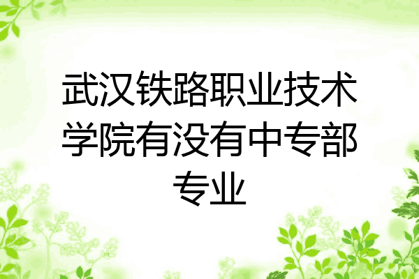 武汉铁路职业技术学院有没有中专部专业
