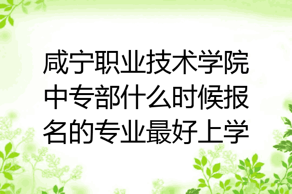咸宁职业技术学院中专部什么时候报名的专业最好上学