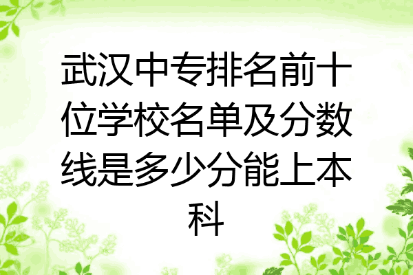 武汉中专排名前十位学校名单及分数线是多少分能上本科