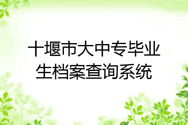 十堰市大中专毕业生档案查询系统