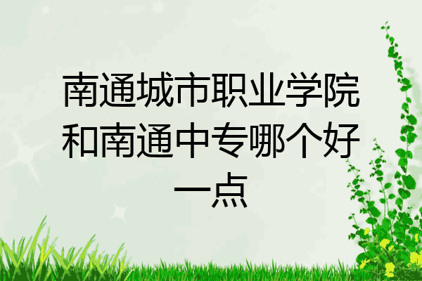 南通城市职业学院和南通中专哪个好一点