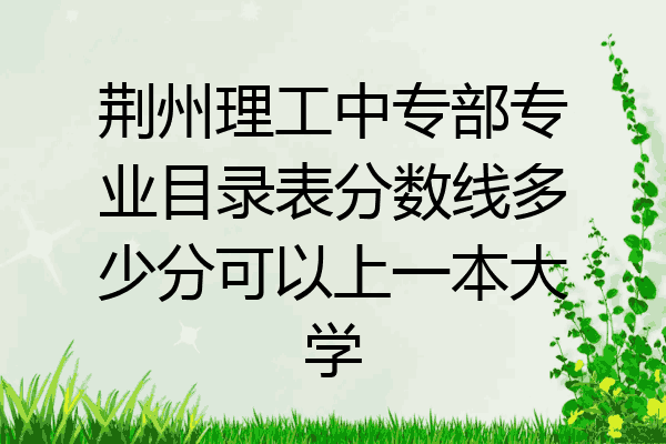 荆州理工中专部专业目录表分数线多少分可以上一本大学